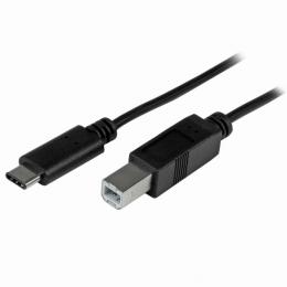 StarTech.com USB2CB1M 1mブラックUSB2.0ケーブルタイプBオス(4ピン)-Type-C/USB-Cオス(24ピン)リバーシブルデザインUSB2.0/480Mbps