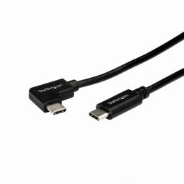 StarTech.com USB2CC1MR L型USB-Cケーブル1mUSBType-C(オス/ストレート)-USBType-C(オス/L型)逆差し可能USB2.0準拠