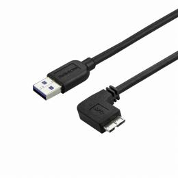 StarTech.com USB3AU2MRS MicroUSB3.0片側L型スリムケーブルオス/オスL型右向きマイクロUSB2mUSB3.0A-USB3.0Micro-B