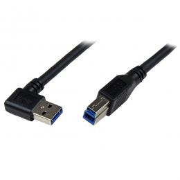 StarTech.com USB3SAB1MRA 1mブラックSuperSpeedUSB3.0ケーブル片側L型右向きA-Bオス/オス