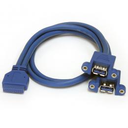StarTech.com USB3SPNLAFHD 2ポートUSB3.0パネルマウント型ケーブル2xUSBAメス-1xIDC20ピンメス(マザーボードピンヘッダーと接続)