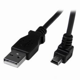 StarTech.com USBAMB2MD 2mUSB2.0ケーブルタイプA(オス)-ミニB/L型下向き(オス)ブラック