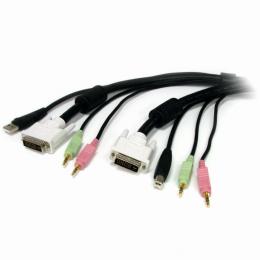 StarTech.com USBDVI4N1A10 3mUSB/DVI-I/オーディオ/マイク一体型KVMケーブルPCパソコン切替器用USB/DVI-I/オーディオ/マイク接続ケーブル