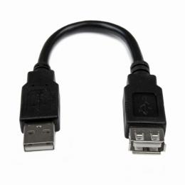 StarTech.com USBEXTAA6IN 15cmUSB2.0延長アダプタケーブルUSBA(オス)-USBA(メス)ブラック