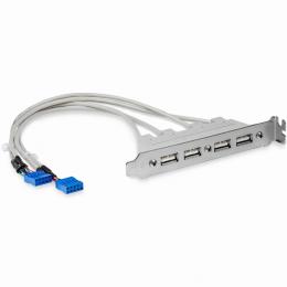 StarTech.com USBPLATE4 マザーボードピンヘッダー接続USB4ポート増設変換アダプタケーブルPCケース用4xUSBA/メス-2xIDC(10ピン)/メス