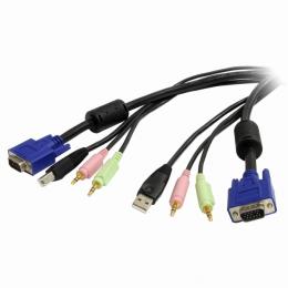 StarTech.com USBVGA4N1A6 1.8mUSB/VGA/オーディオ/マイク一体型KVMケーブルPCパソコン切替器用USB/VGA/オーディオ/マイク接続ケーブル