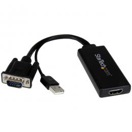 StarTech.com VGA2HDU VGA-HDMI変換アダプタ(USBオーディオ&バスパワー対応)ポータブルアナログRGB(VGA)-HDMIアップスケールコンバーターD-Sub15ピン(HD15)アナログ信号をHDMIに変換
