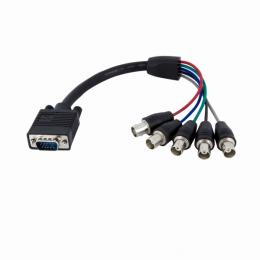 StarTech.com VGABNCMF1 30cmVGAアナログRGB(HD15/ミニD-Sub15ピン)-5xBNC同軸(RGBHV)変換ケーブルオス/メス