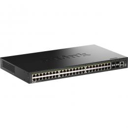 D-Link(ディーリンク) DGS-1530-52P/A1 DGS-1530-52P ギガビットL2スタッカブルスマートマネージドスイッチ、PoE+(最大370W給電)、10/100/1000BASE-Tポート(PoE+)×48、10G SFP+スロット×4、LLW保証対象