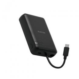 ELECOM DE-C63-10000BK モバイルバッテリー/リチウムイオン電池/10000mAh/USB PD/20W/USB-C/USB-Cケーブル一体/ブラック