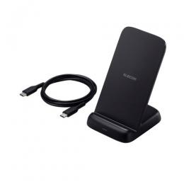 ELECOM W-QS11BK Qi規格対応ワイヤレス充電器/最大出力12W/スタンドタイプ/EPP規格対応/3枚コイル/ブラック