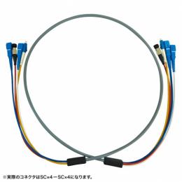 サンワサプライ HKB-OM3SCSCWPRB-30 防水ロバスト光ファイバケーブル（マルチ50μmOM3、4芯、両端SC×4、30m）