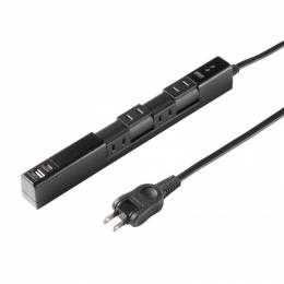 サンワサプライ TAP-B113UC-2BK 回転タップ（AC4個口＋Type-C＋USB-A・PD20W・ブラック）