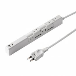 サンワサプライ TAP-B113UC-2W 回転タップ（AC4個口＋Type-C＋USB-A・PD20W・ホワイト）