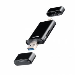 サンワサプライ ADR-5TCMSD3BK UHS-II対応 USB Type-C ＆ USB-A カードリーダー