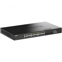 D-Link(ディーリンク) DGS-1530-28P/A1 DGS-1530-28P ギガビットL2スタッカブルスマートマネージドスイッチ、PoE+対応(最大370W給電)、10/100/1000BASE-Tポート(PoE+対応)×24、10G SFP+スロット×4、LLW保証対象