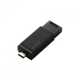 ELECOM ESD-ESK0250GBK 外付けSSD/USB10Gbps対応/ノック式/自動シャッター/コネクタ保護/Type-C/250GB/ブラック