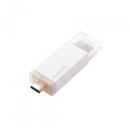 ELECOM ESD-ESK0500GWH 外付けSSD/USB10Gbps対応/ノック式/自動シャッター/コネクタ保護/Type-C/500GB/ホワイト