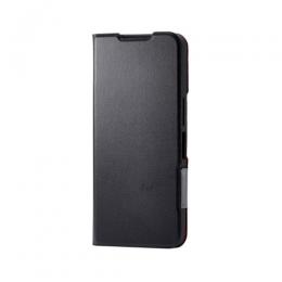 ELECOM PM-S251PLFUBK AQUOS wish5/ソフトレザーケース/薄型/磁石付/ブラック