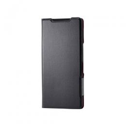 ELECOM PM-S252PLFUBK AQUOS R10/ソフトレザーケース/薄型/磁石付/ブラック