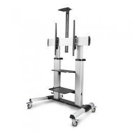 StarTech.com 1110C-MOBILE-TV-CART テレビスタンド/キャスター付き/60～100インチ/VESA/耐荷重100kg/高さ調整機能/壁寄せ テレビ台ハイタイプ