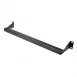 StarTech.com 12S-CABLE-LACING-BAR サーバーラック用ケーブルサポートバー/19インチラック用/1U/取付奥行40～96mm/ネットワークスイッチ配線 線止め