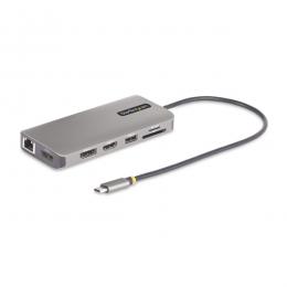 StarTech.com 154B-USBC-MULTIPORT ドッキングステーション/USB-C/3画面/4K HDMI & DP/100W PD/USBハブ/LAN/SD&mSD