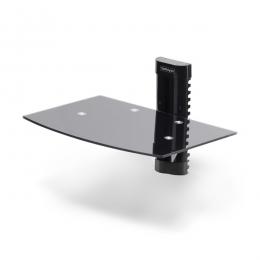 StarTech.com 1B-WALL-MOUNT-SHELF 壁掛けAVラック/1段タイプ/耐荷重7kg/強化ガラス/高さ調整可能/ウォールマウント 収納棚 ウォールシェルフ
