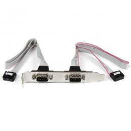 StarTech.com PLATE9M2P16 DB9シリアルポートブラケット/2ポート/10ピンヘッダー対応/40.6cmケーブル/RS232C通信 産業用機器対応