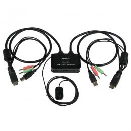 StarTech.com SV211HDUA KVMスイッチ/2ポート/一画面/HDMI 1080p/ケーブル一体型/リモートスイッチ付き/PC パソコン切替器