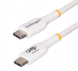 StarTech.com USB2EPR4MW USB-C充電ケーブル/4m/USB 2.0/240W/PD 3.1 EPR/USB-IF/ホワイト/急速 高速充電