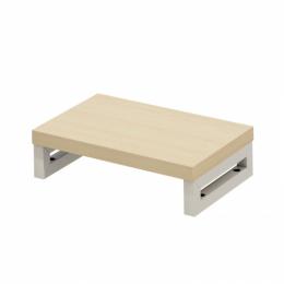 サンワサプライ EMR-LCK4025LM eモニタ台（角脚・薄い木目天板）W400×D250【受注生産品】