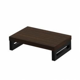 サンワサプライ EMR-LCK4025M eモニタ台（角脚・濃い木目天板）W400×D250【受注生産品】