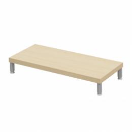 サンワサプライ EMR-LCM7030LM eモニタ台（丸脚・薄い木目天板）W700×D300【受注生産品】