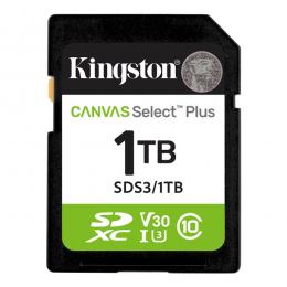 Kingston SDS3/1TB 1TB SDXC Canvas Select Plus Gen3 150MB/s Read C10 UHS-I U3 V30