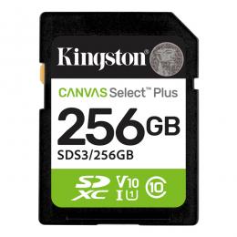 Kingston SDS3/256GB 256GB SDXC Canvas Select Plus Gen3 150MB/s Read C10 UHS-I U1 V10