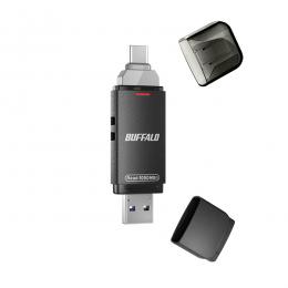 BUFFALO SSD-SDH1.0U3-BA USB3.2(Gen2) Type-C/Aコネクター両対応 高速帯 スティック型SSD 1.0TB ブラック