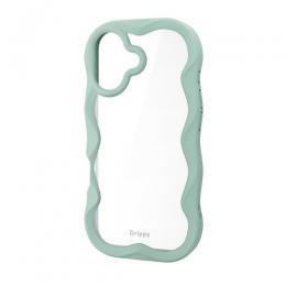 ELECOM PM-A25AFCWAVEGN iPhone 17/ハイブリッドケース/Grippy/フレームカラー/ウェーブ/メタルステッカー付/グリーン