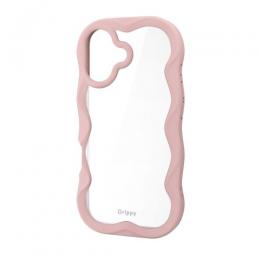 ELECOM PM-A25AFCWAVEPN iPhone 17/ハイブリッドケース/Grippy/フレームカラー/ウェーブ/メタルステッカー付/ピンク