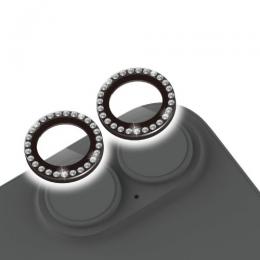 ELECOM PM-A25AFLLGRBK iPhone 17/iPhone 16/iPhone 16 Plus/カメラレンズガラスフィルム/ラインストーン/ブラック