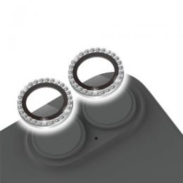 ELECOM PM-A25AFLLGRSV iPhone 17/iPhone 16/iPhone 16 Plus/カメラレンズガラスフィルム/ラインストーン/シルバー