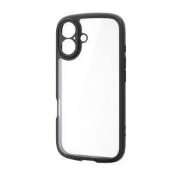 ELECOM PM-A25ATSLFCKBK iPhone 17/TOUGH SLIM LITE/フレームカラー/極限/メタルステッカー付/ブラック