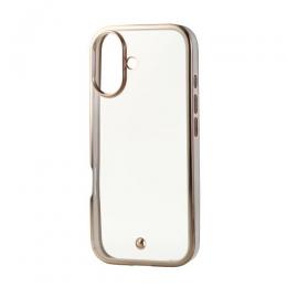 ELECOM PM-A25AUCTMLGB iPhone 17/ソフトケース/メタリックライン/メタルステッカー付/グレージュ