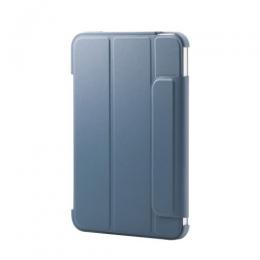 ELECOM TB-A25SWVFCBG 8.3インチiPad mini(A17 Pro)/フラップケース/薄型軽量/背面クリア/フレームカラー/ブルーグレー