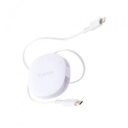 ELECOM MPA-CLRL09WH USB Type-C to Lightningケーブル/巻き取り/USB Power Delivery対応/最大60W/0.9m/ホワイト