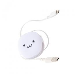ELECOM MPA-ACRL09WF USB-A to USB Type-Cケーブル/巻き取り/最大15W/0.9m/しろちゃん