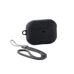ELECOM AVA-AP07CCBK AirPods Pro 3対応ファブリックケース/ストラップ付/ブラック