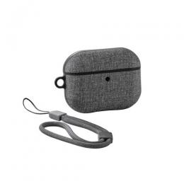 ELECOM AVA-AP07CCGY AirPods Pro 3対応ファブリックケース/ストラップ付/グレー