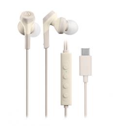 オーディオテクニカ ATH-CKS330NC BG ノイズキャンセリングUSB Type-C用イヤホン ベージュ