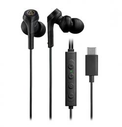 オーディオテクニカ ATH-CKS330NC BK ノイズキャンセリングUSB Type-C用イヤホン ブラック